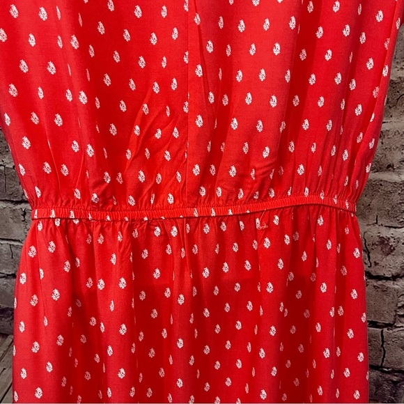 Gap Coral Geometric Print Rayon Short Sleeve Dress - Picture 4 of 9